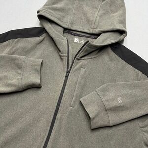 VRST Men's Full Zip Hooded Fleece Jacket Gray Black Size XL‎ RN 104141